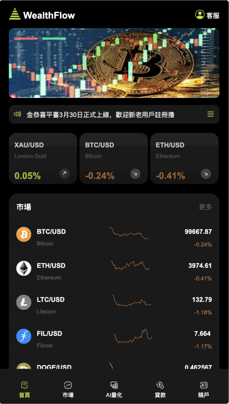 WealthFlow多语言交易所源码虚拟币 借贷 质押 场控输赢 模拟账号-柚子博客