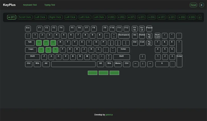 HTML键盘鼠标按键检测测试工具网页源码-柚子博客